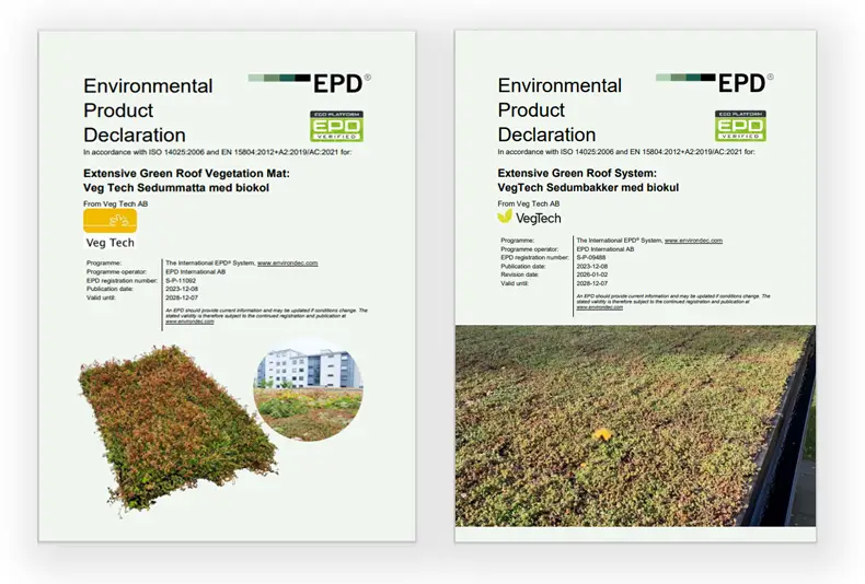 Epd för sedummatta och sedumback