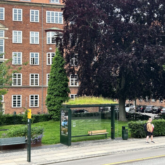 Biotoptag på et busskjul i Frederiksberg
